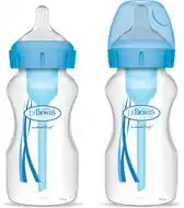 Bol.com Dr. Brown's Options+ Anti-Colic Babyfles - Brede halsfles - 270ml - Blauw - 2 stuks aanbieding