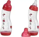 Bol.com Difrax Babyfles 250 ml Natural - S-fles - Anti-Colic - I Love You - 2 stuks aanbieding