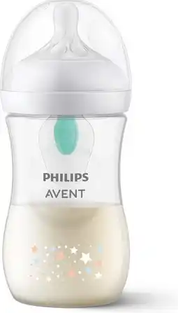 Bol.com Philips Avent Natural Response babyfles 260 ml – Flow 3 - Sterretjes- 1 fles - SCY673/82 aanbieding