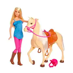 Bol.com Barbie Paardrijset – Modepop met Zadel, Hoofdstel en Helm - 30 cm aanbieding