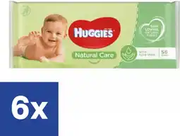 Bol.com Huggies Natural Care Billendoekjes - 6 x 56 doekjes (336 doekjes) aanbieding