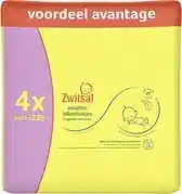 Bol.com Zwitsal Billendoekjes Sensitive 4 pakken x 57 = 228 doekjes aanbieding