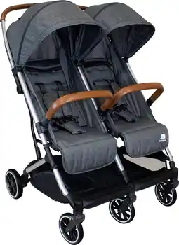 Bol.com Deryan Luxe Rolo X2 Dubbele Buggy - Duo Buggy - Grijs aanbieding