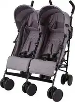 Bol.com X Adventure Duo Buggy / Tweeling Buggy – Lichtgewicht Dubbele Buggy Tandem Buggy - Grijs aanbieding