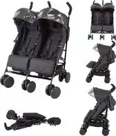 Bol.com X Adventure Duo Buggy / Tweeling Buggy – Lichtgewicht Dubbele Buggy Tandem Buggy - Zwart aanbieding