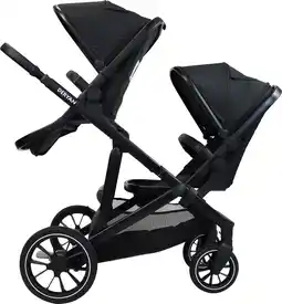 Bol.com Deryan Evy V2 Kinderwagen - Duo Kinderwagen - Uitbreidbaar - Inclusief extra zitje - Zwart aanbieding