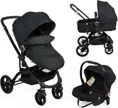 Bol.com Little World Kinderwagen City Walker 3 in 1 - Zwart - Tot 22 kg! aanbieding