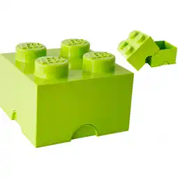 Bol.com LEGO Storage Brick 4 Opbergbox - 6L - Kunststof - Lime Groen aanbieding