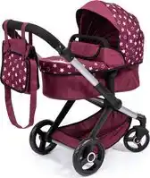 Bol.com Bayer Design - Combi Poppenwagen Xeo, tas, bordeaux, roze, sterren aanbieding