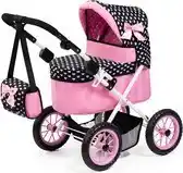 Bol.com Bayer Design - Poppenwagen Trendy in zwart, wit/roze aanbieding