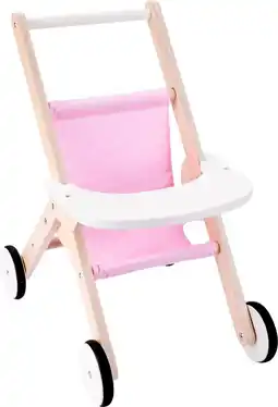Bol.com Playwood Houten Poppenwandelwagen Poppenbuggy roze aanbieding