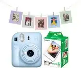 Bol.com FUJIFILM instax mini 12 Bundel - Instant camera + 2 x 10 stuks film & fotokaarten - Pastel Blue aanbieding