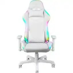 Bol.com Deltaco WCH90 Gamestoel - Ergonomisch - RGB - Nek- en Rugkussen - Wit aanbieding
