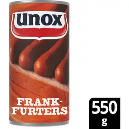 Jumbo Unox Worst Frankfurters 550 g aanbieding