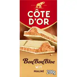 Jumbo Côte d'Or BonBonBloc Chocoladereep Praliné Witte Chocolade 200g aanbieding