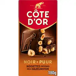 Jumbo Côte d'Or Bloc Pure Chocoladereep Hele Hazelnoten 180g aanbieding