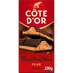 Jumbo Côte d'Or BonBonBloc Chocoladereep Praliné Puur 200g aanbieding