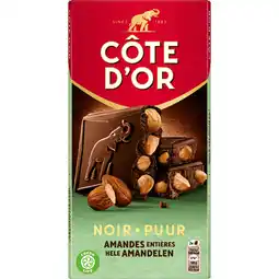 Jumbo Cote D'or Zwart Met Amandelen Chocolade Tablet 180g aanbieding