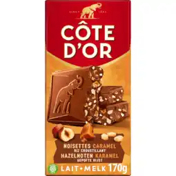 Jumbo Cote D'or Melk Hazelnoot Chocolade Reep 170g aanbieding