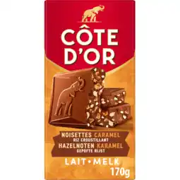 Jumbo Cote D'or Melk Hazelnoot Chocolade Reep 170g aanbieding