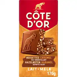 Jumbo Cote D'or Melk Hazelnoot Chocolade Reep 170g aanbieding