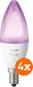 Coolblue Philips Hue Kaarslamp White and Color E14 4-Pack aanbieding