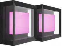 Coolblue Philips Hue Econic muurlamp White and Color Zwart modern duo pack aanbieding