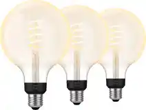 Coolblue Philips Hue Filament White Ambiance Globe XL 3-pack aanbieding