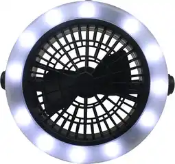 Bol.com Benson Multifunctionele ventilator met LED verlichting - 3 standen - Werkt op batterijen - Ø 18 cm aanbieding