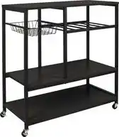 Bol.com ERRO Keukentrolley op wieltjes - keukenrek - keukenkast - 80x40x85cm - zwart aanbieding