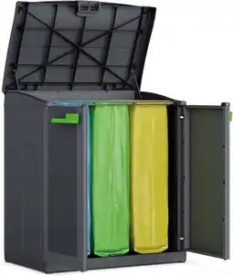 Bol.com Keter Kunststof Kast Moby Recycling System - 55x90x100cm - Antraciet aanbieding