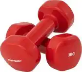 Bol.com Tunturi Dumbbell set - 2 x 3,0 kg - Vinyl - Rood - Incl. gratis fitness app aanbieding