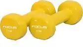 Bol.com Focus Fitness - Vinyl Dumbbell - 2 x 1.5 kg - Geel aanbieding