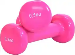 Bol.com Focus Fitness - Vinyl Dumbbell - 2 x 0,5 kg - Roze aanbieding