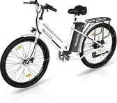 Bol.com Evercross Elektrische fiets - e-bike 26 inch 250W - tot 90 km - wit aanbieding