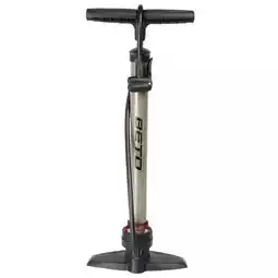 Bol.com Beto hogedrukpomp - Dubbele kop - Met meter - Titaniumgrijs - Staal aanbieding