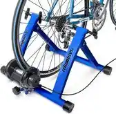 Bol.com hometrainer fiets - 6 versnellingen - voor 26-28 inch - max. 120 kg - blauw aanbieding