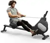 Bol.com Roeimachine - Magnetische Roeitrainer - met LCD console en 16 weerstandsniveaus - Stil - Zwart aanbieding