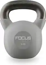Bol.com Focus Fitness - Kettlebell - Vinyl - 18 kg - Grijs aanbieding
