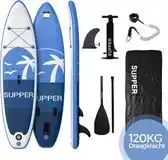 Bol.com Supper Sup Board opblaasbaar - 120 kg - peddelen - 285 x 76 cm - blauw aanbieding