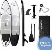 Bol.com Supper Sup Board - 120 kg - opblaasbaar paddle board - 285 x 76 cm - zwart aanbieding