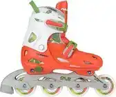Bol.com Nijdam Inlineskates Junior Verstelbaar - Hardboot - Jungle - Perzik/Groen/Wit - 27-30 aanbieding
