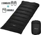 Bol.com Beefree Slaapzak XL - katoenen 220x90cm - aan elkaar ritsen - zwart aanbieding