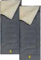 Bol.com Abbey Camp Slaapzak - 2-pack - Dekenmodel - Grijs - 210 x 85 cm - Extra Ruim aanbieding