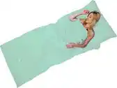 Bol.com Beefree lakenzak - dunne zomerslaapzak - liner - 220x90 cm - Tiffany groen aanbieding