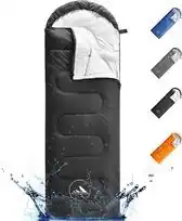 Bol.com HikeMeister mummy slaapzak kamperen Zwart ca. 220 x 75 cm met draagtas aanbieding