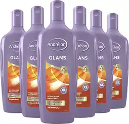 Bol.com Andrelon Shampoo XL - Glans - verrijkt met zomertarwe en honing - 6 x 450 ml aanbieding