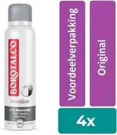 Bol.com Borotalco Deodorant Spray 150 ml Invisible - Voordeelverpakking 4 stuks aanbieding
