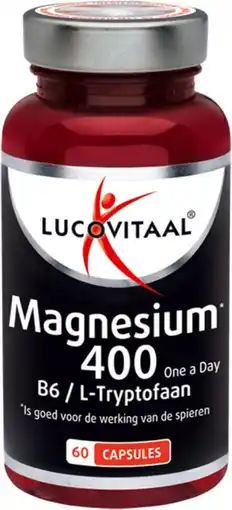 Bol.com Lucovitaal Magnesium 400 Vitamine B6 en L-Tryptofaan Voedingssupplement - 60 Capsules aanbieding