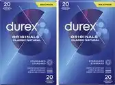 Bol.com Durex Condooms Classic Natural 20st x2 - Cadeau voor man en vrouw aanbieding